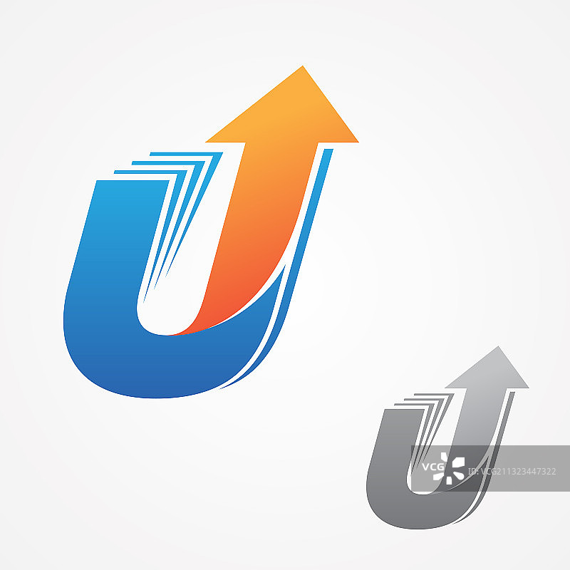字母U最佳商业箭头符号图片素材