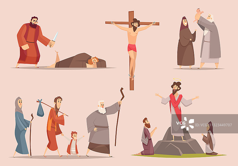 具有精神意义的基督教人物古老旅程图片素材