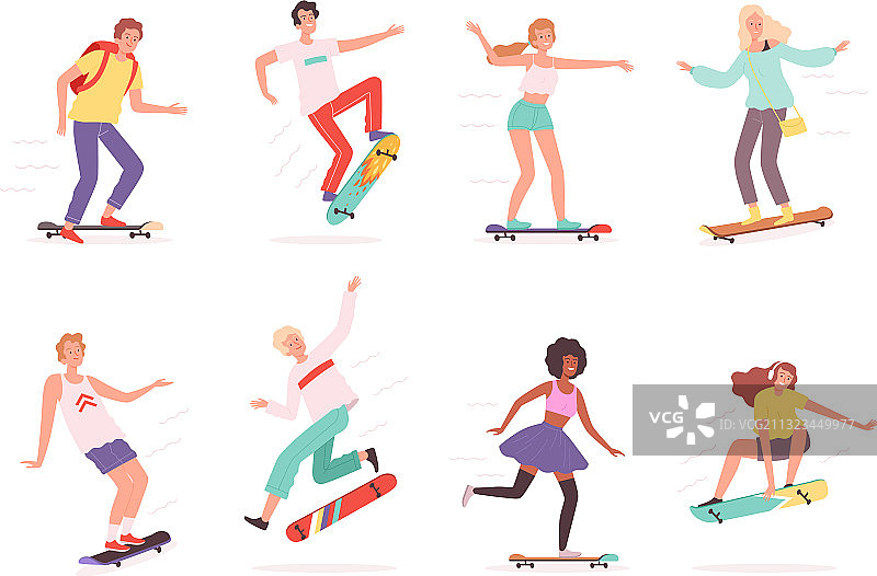 城市滑板运动爱好者户外人物图片素材