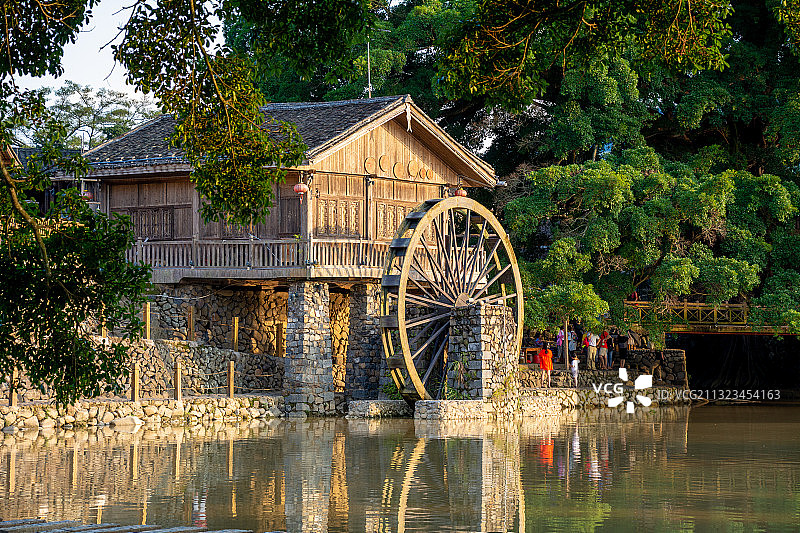 福建漳州南靖县云水谣风光，闽南，古镇，水乡，土楼图片素材