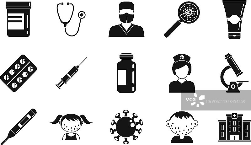 水痘图标简约风格图片素材