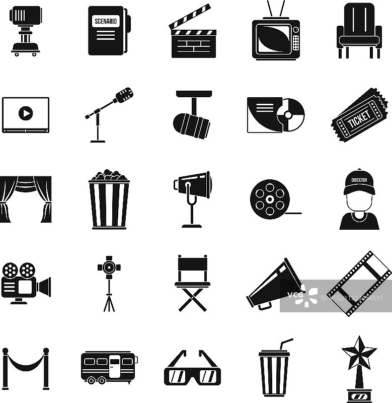 舞台导演椅图标简约风格图片素材