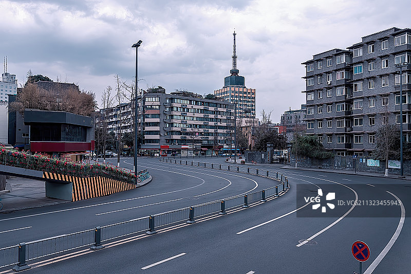 疫情期间的“空城记”（成都）图片素材