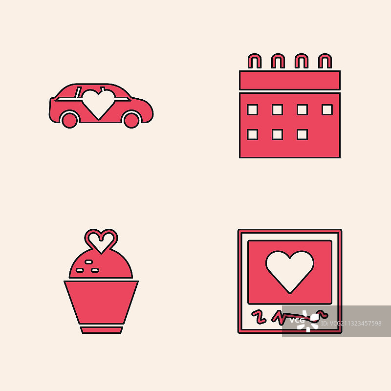 心形相框豪华轿车照片合集图片素材