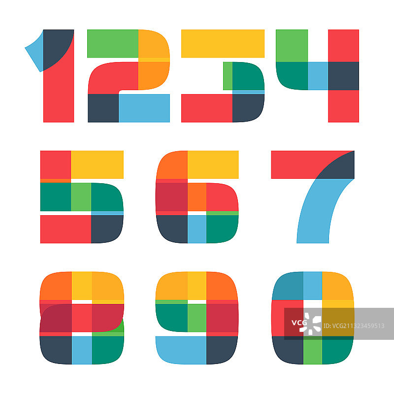 鲜艳彩色数字合集图片素材