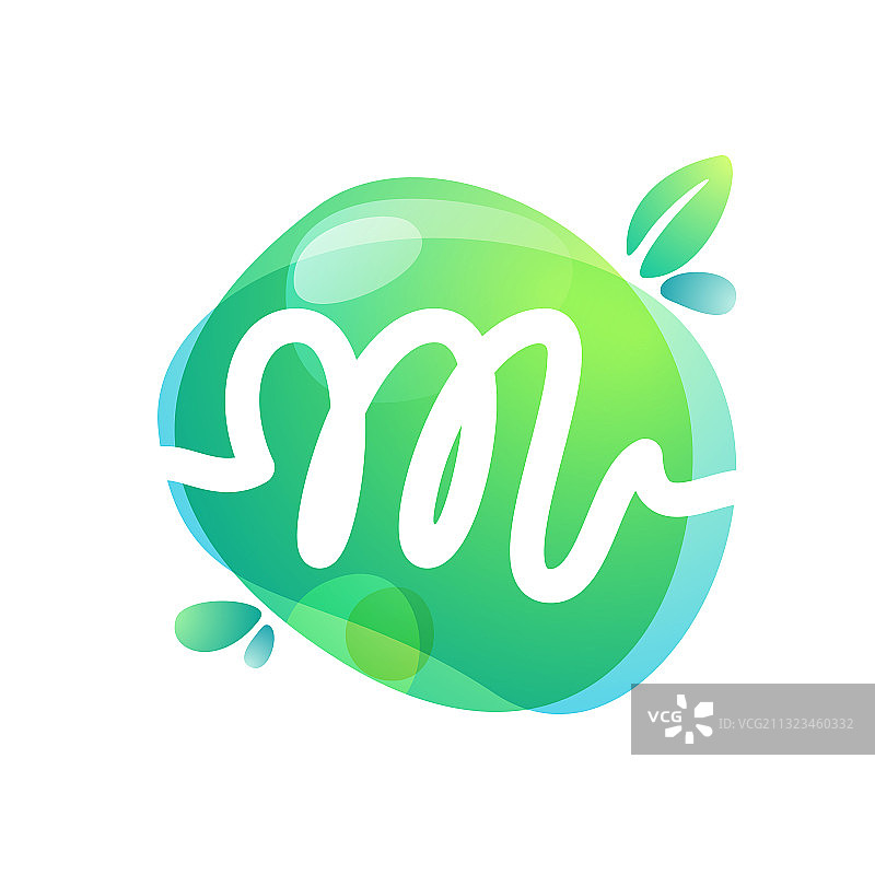 绿色环保字母M标志图片素材