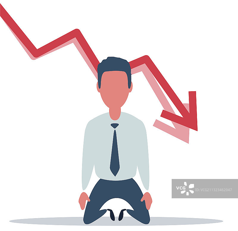 沮丧的商人赔钱图片素材