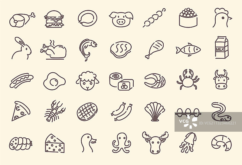 食品相关图标套装图片素材