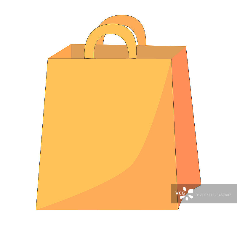 白色背景上的纸袋，用于购物图片素材