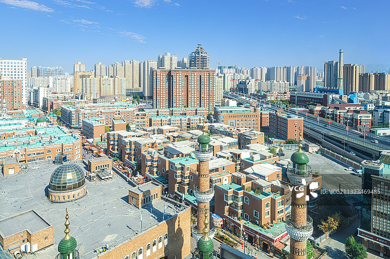 中国新疆乌鲁木齐市天山区国际大巴扎图片素材