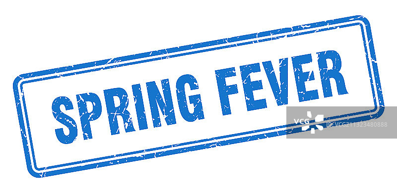 白色背景上的春季狂热邮票方形grunge标志图片素材