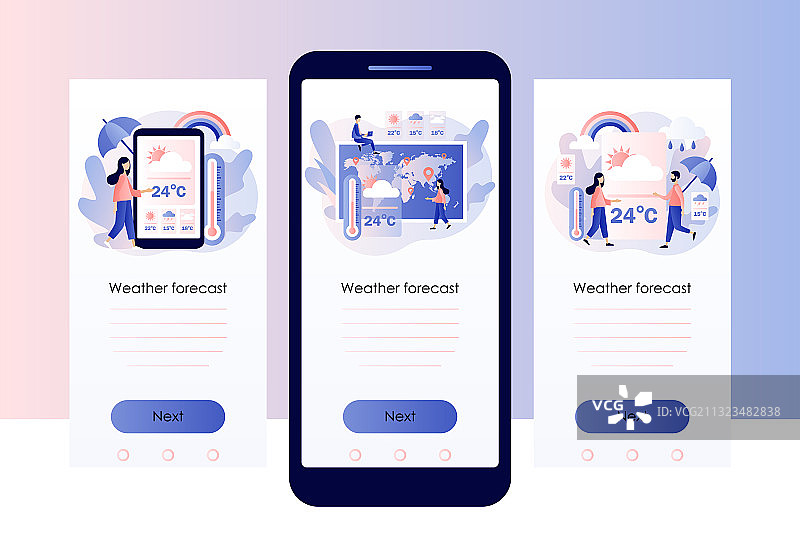 天气预报App气象温度计图片素材