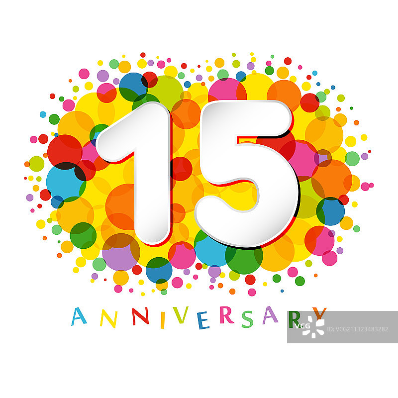 15周年彩色纸质标志图片素材