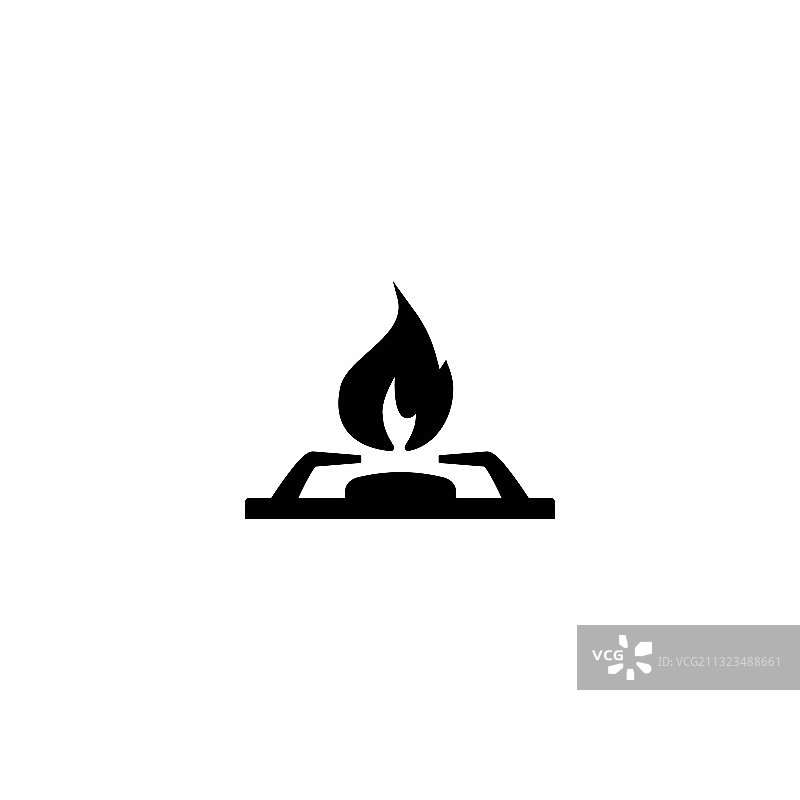 燃气灶黑色火焰图标图片素材
