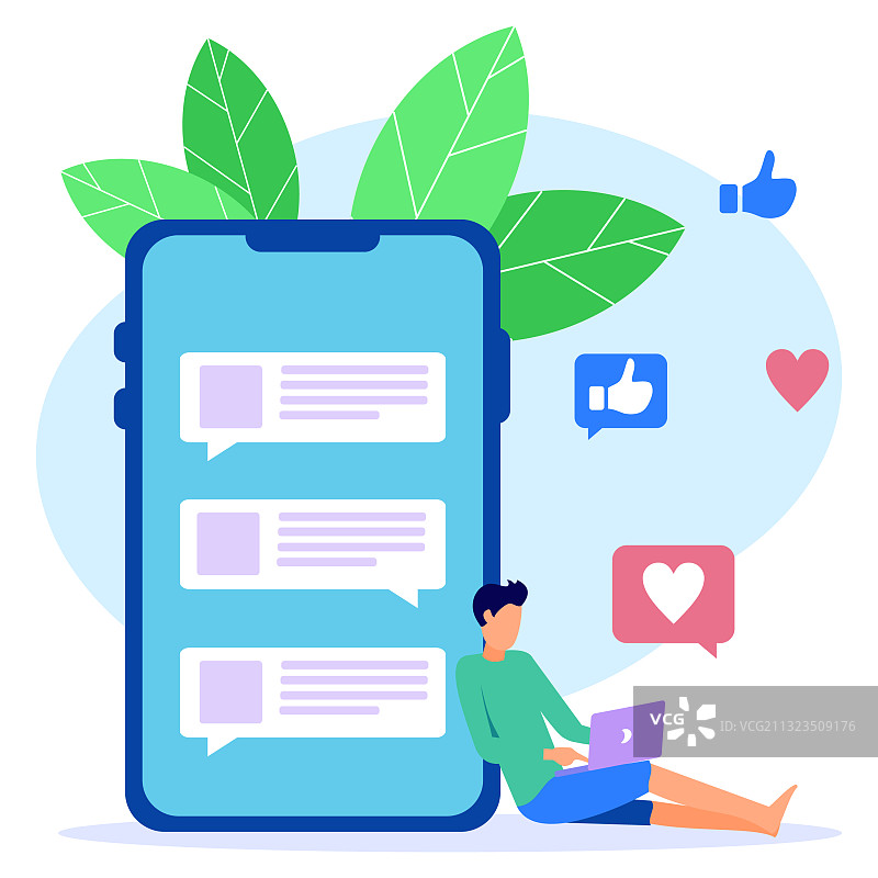 卡通人物社交媒体图形图片素材