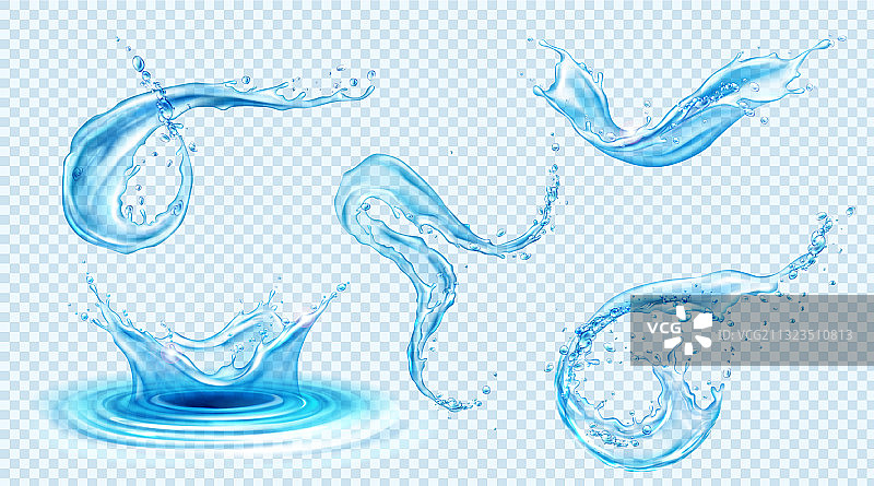 蓝色清水飞溅图片素材