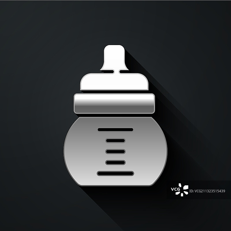 黑色背景上的银色瓶子图标图片素材