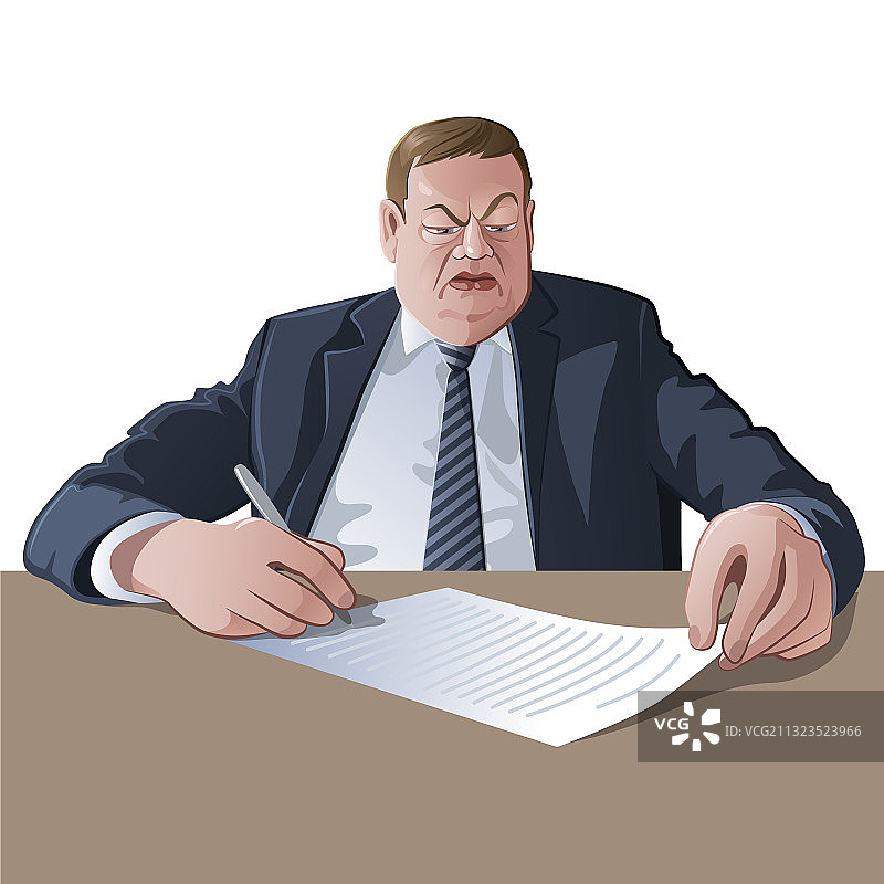 官方或老板或主管签署文件图片素材