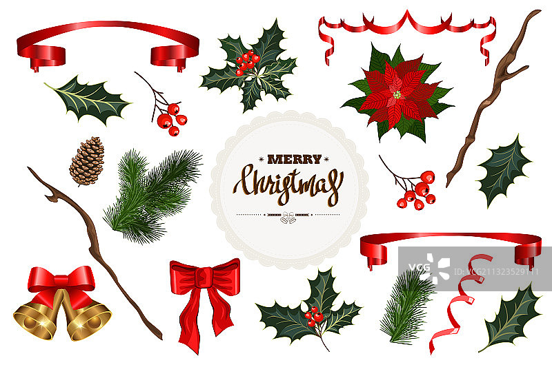 圣诞节装饰品套装图片素材