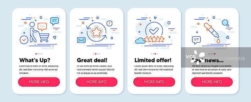 线性图标集：评级星标、会员图片素材