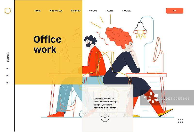 商务主题-办公室工作网页模板图片素材