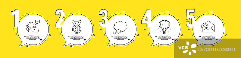 发送邮件最佳排名和对话气泡图标集图片素材