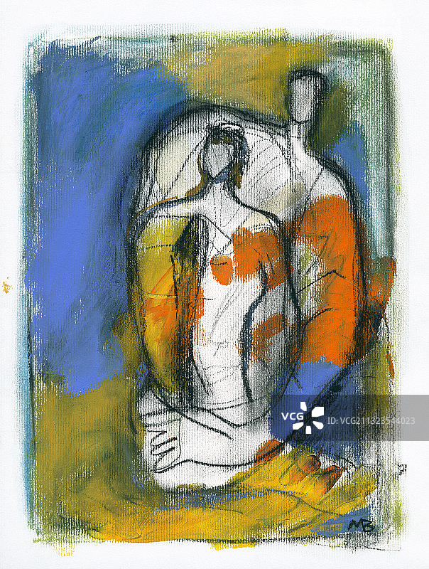 情侣的粗略绘画插图图片素材