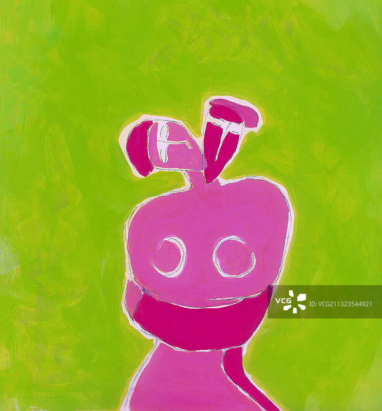 在绿色背景下拥抱的红色情侣插画图片素材