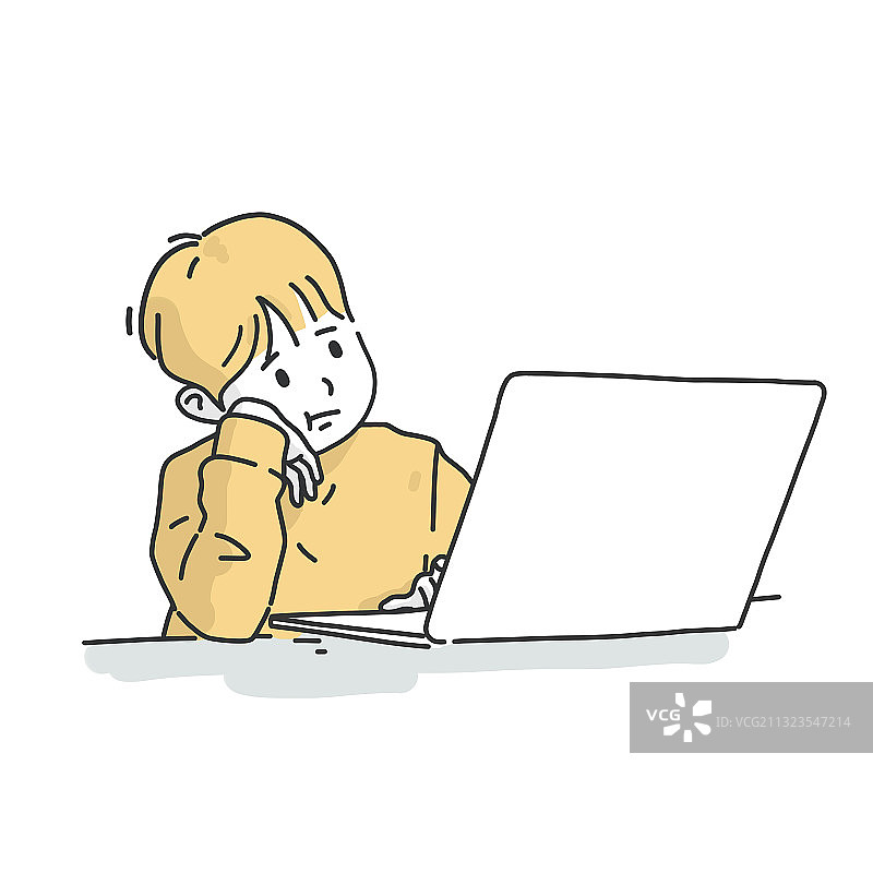 小学生儿童画插画：教育，学生，新冠疫情，社交疏远，朋友图片素材