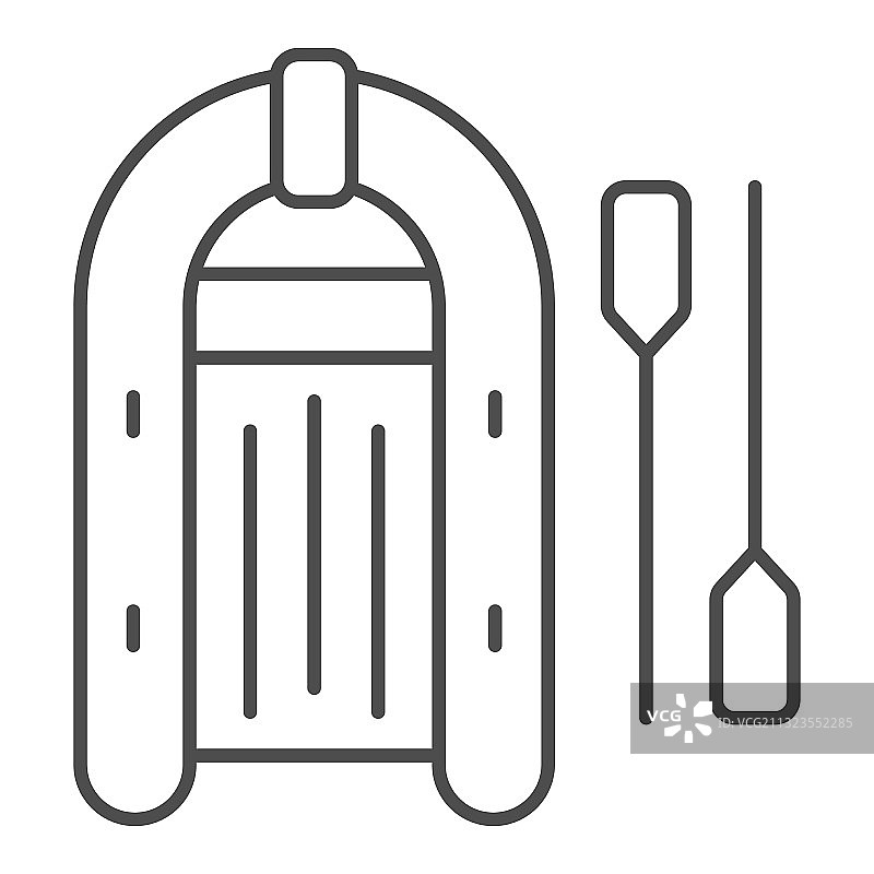 救援充气艇细线图标海上巡游图片素材