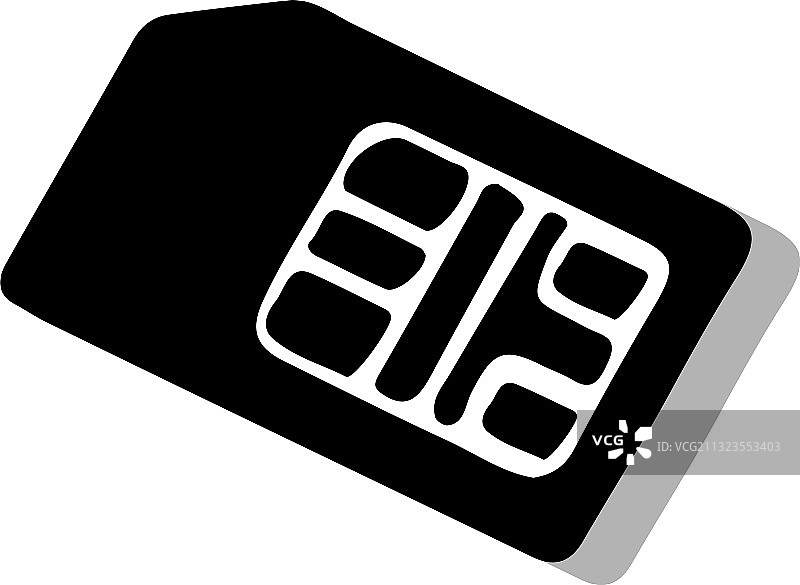 白色背景上的SIM卡图标图片素材