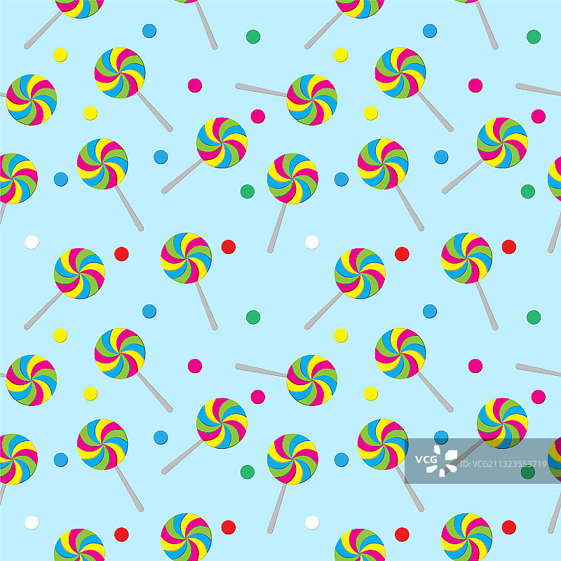 漩涡棒棒糖和糖果无缝图案图片素材