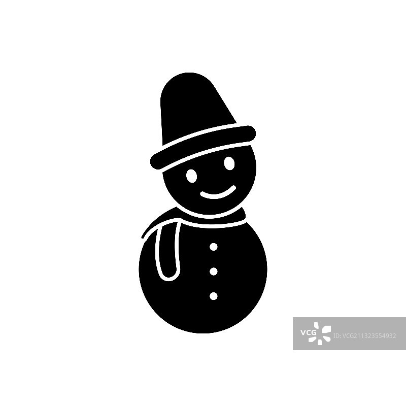 雪人图标冬季符号设计模板图片素材