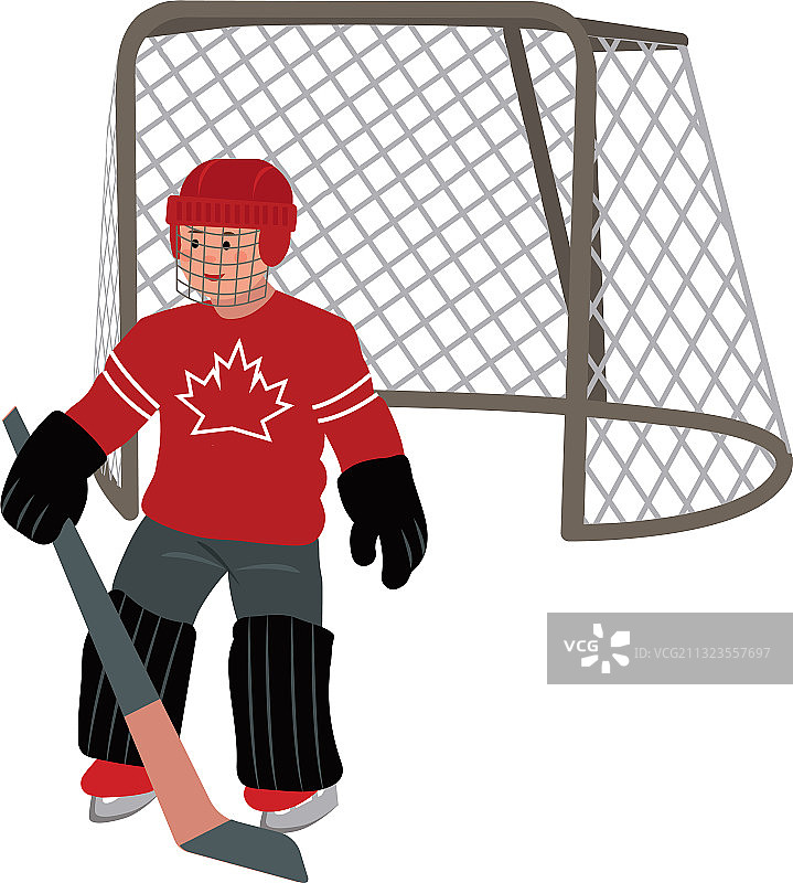 彩色曲棍球守门员图片素材