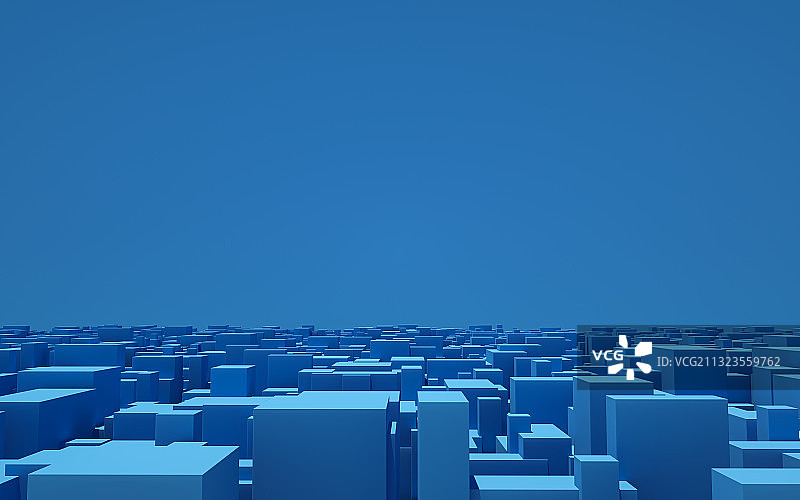 蓝色多立方体城市背景图片素材