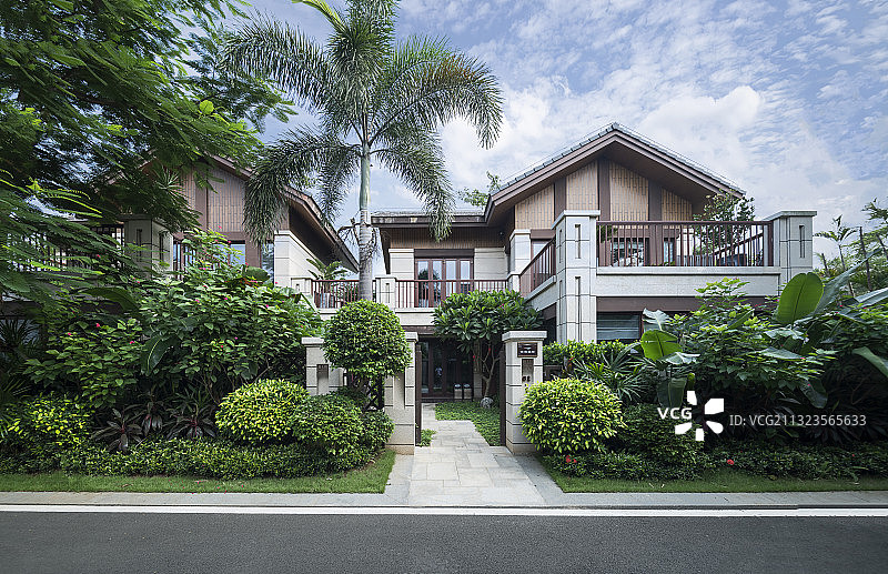 别墅，绿化，植物图片素材