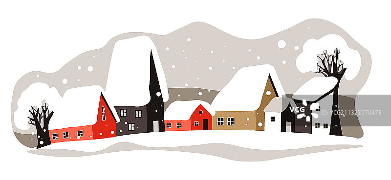 冬季城市屋顶雪景图片素材