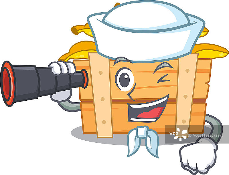 水手卡通人物香蕉水果盒图片素材