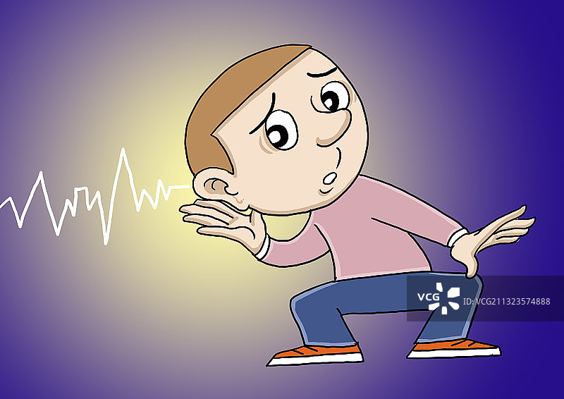 插画：倾听图片素材
