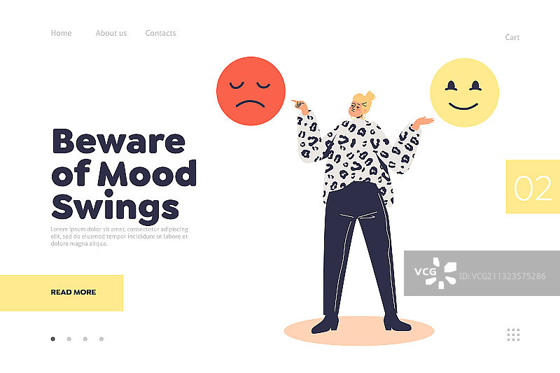 情绪波动意识概念落地页图片素材