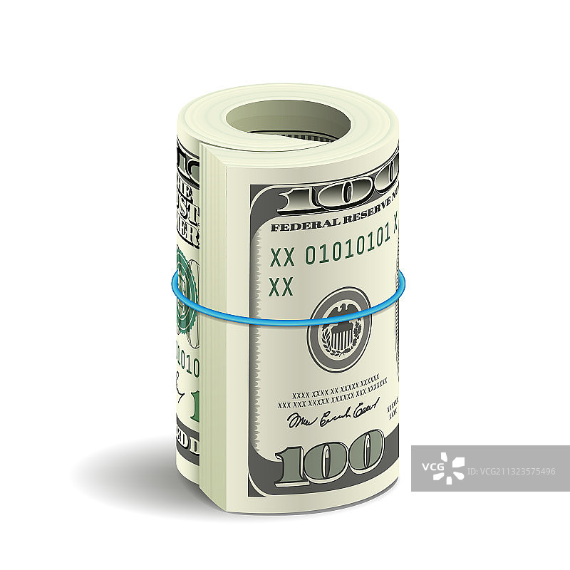 逼真成捆美元纸币图片素材