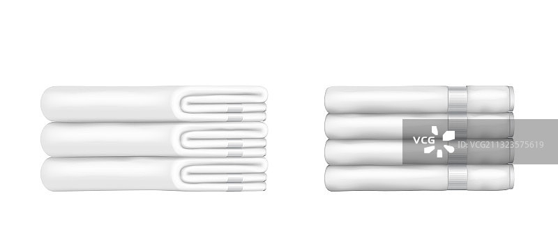 折叠整齐的白色毛巾图片素材