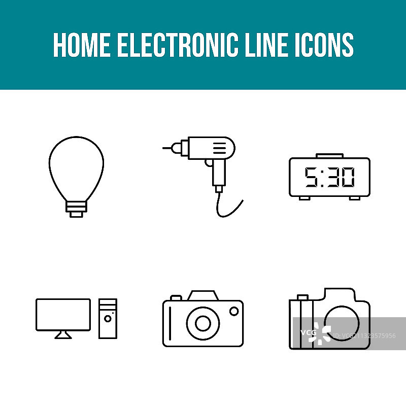 独特家用电子产品图标集图片素材