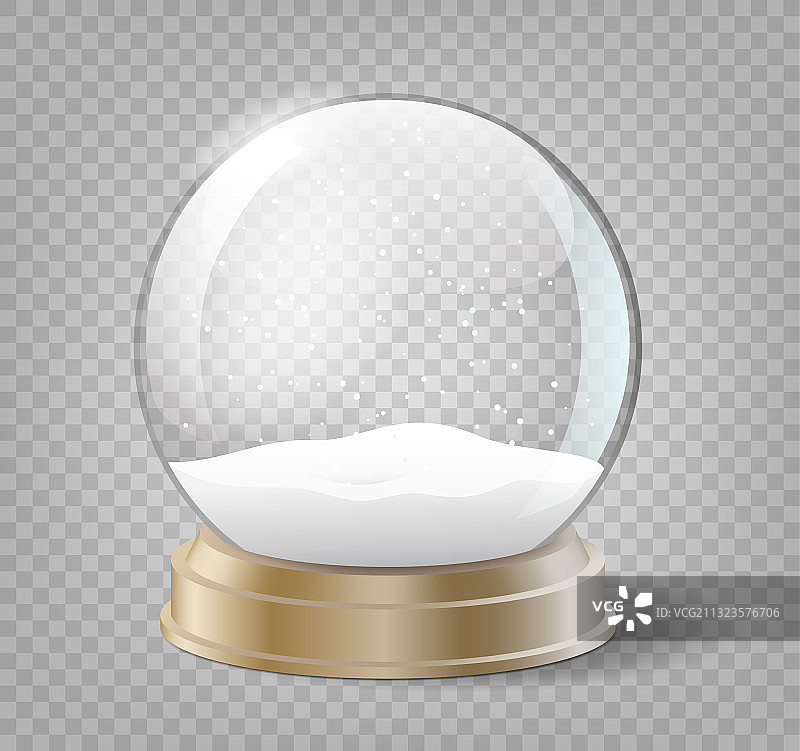 透明背景上的圣诞雪球图片素材