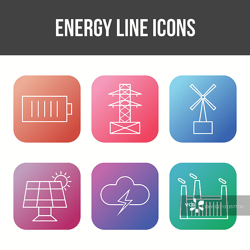 能源线性图标集图片素材