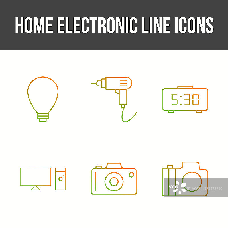 独特家用电子产品图标集图片素材