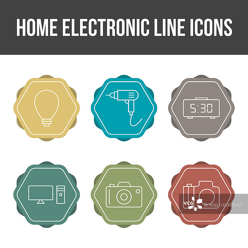 独特家用电子产品图标集图片素材