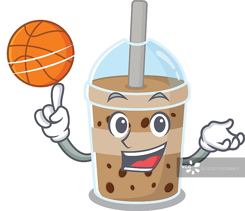 运动型巧克力珍珠奶茶卡通吉祥物图片素材