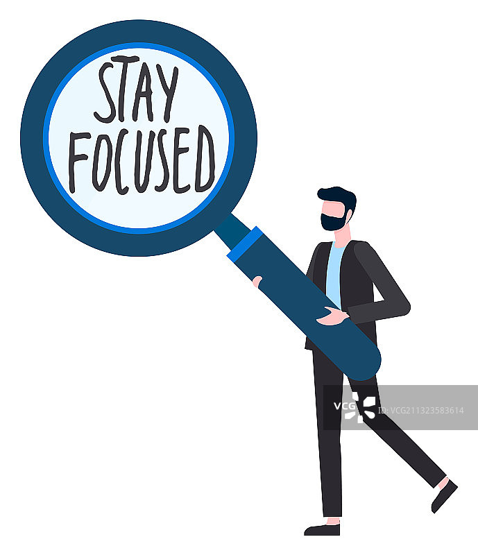 拿着放大镜的男人和文字图片素材