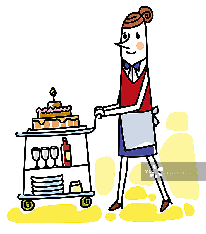 餐厅服务员图片素材